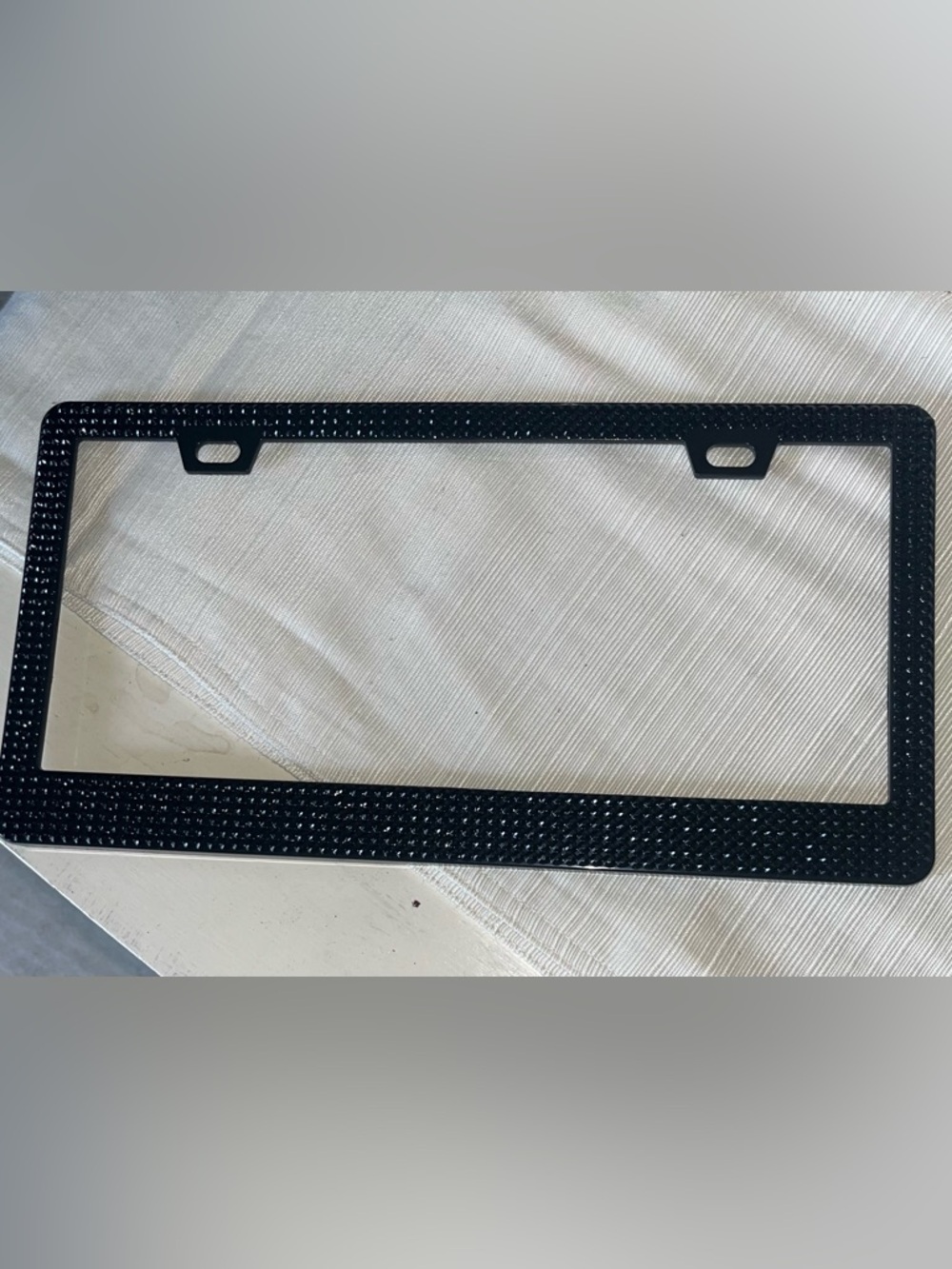 Black Rhinestone Embellished License Plate Frame